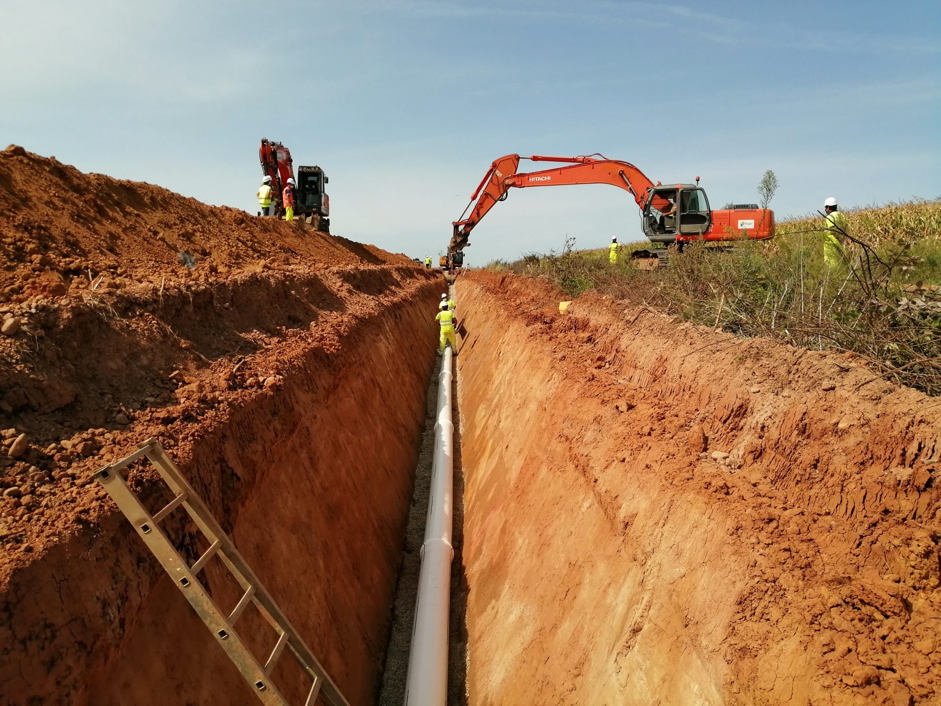 Excavadora en el campo